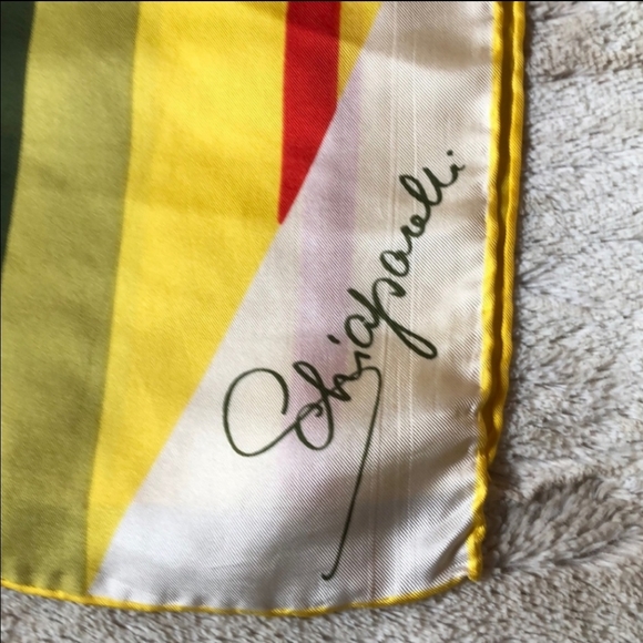 Vintage Schiaparelli silk scarf hand-rolled